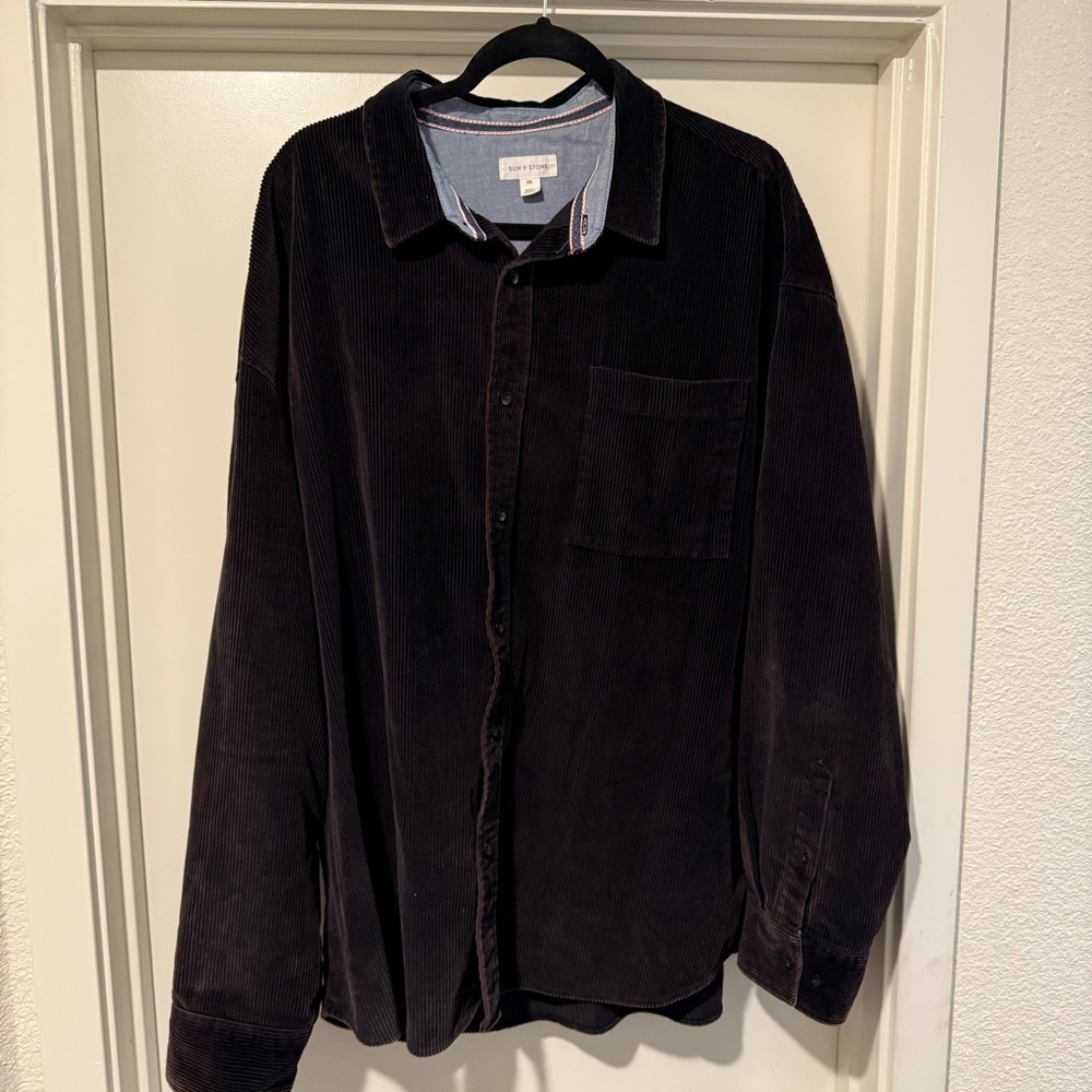 Sun + Stone courderoy Button up shirt sz 2XL